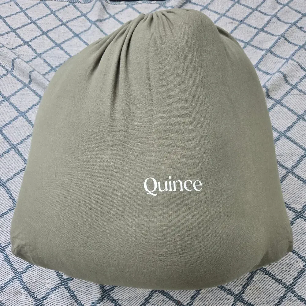 Quince Organic Cotton Gauze Airy Duvet Cover 3Pc Set King Cal King Olive Green